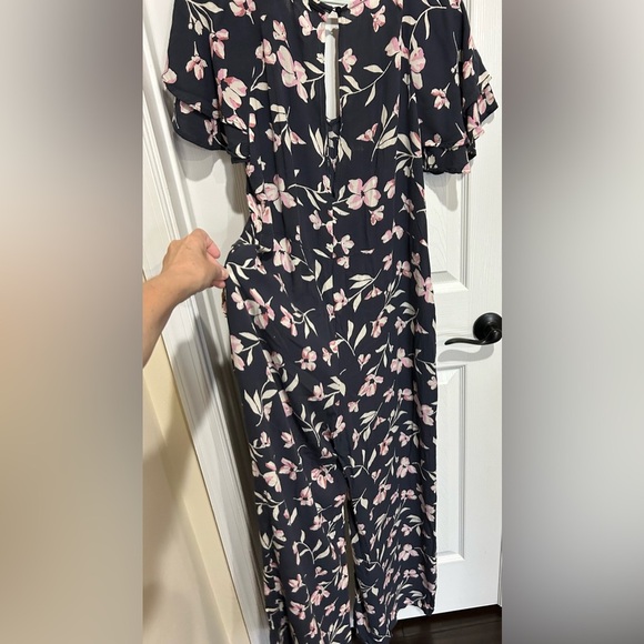 Billabong Fluttering Heart floral Blue Jumpsuit Small - Picture 9 of 9